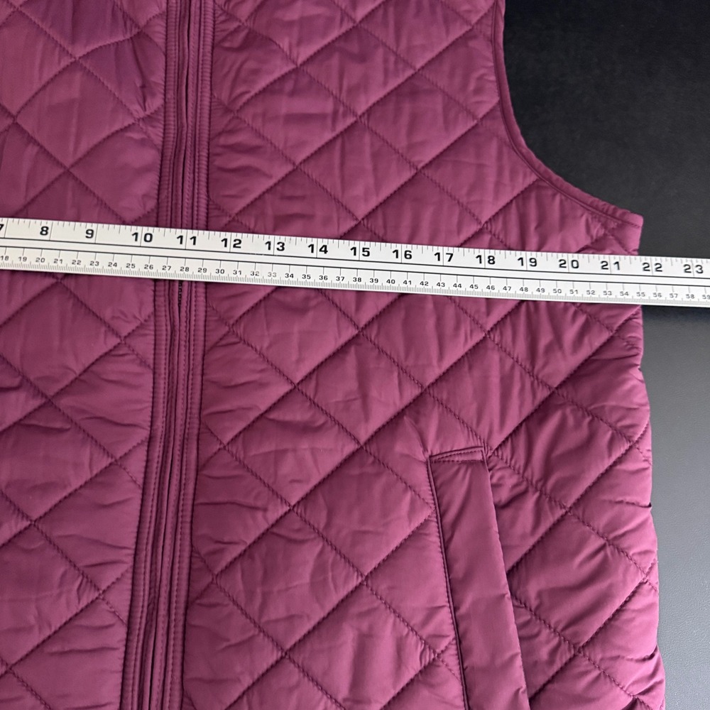 UNTUCKit Quilted Vest Mens Large Burgundy Diamond Pattern Full Zip Casual Puffer - Picture 4 of 6